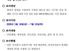 보령시 '함께하는 건강조사, 함께여는 건강내일' 지역사회건강조사, 2025년 5월 16일부터 실시 기사 이미지