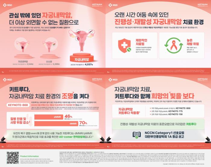 한국MSD, 6월 자궁체부암 인식의 달 맞아 '키트루다, 자궁내막암 치료 환경의 조명을 켜다' 인포그래픽 공개