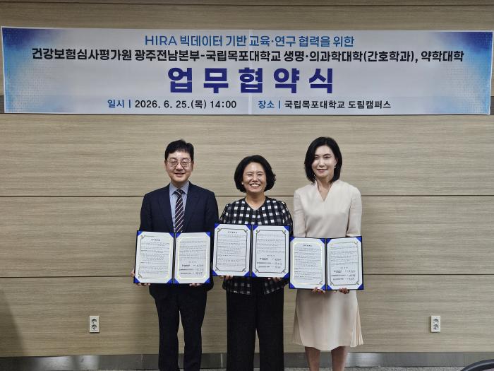 심평원 광주전남본부-국립목포대, HIRA 빅데이터 기반 교육·연구 협력 추진
