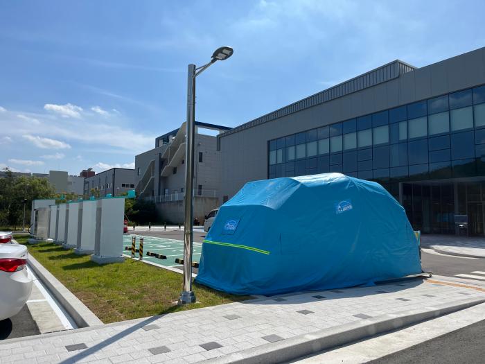 케이메디허브, 혁신제품 시범구매사업 선정…전기차 화재확산 방지시설 확충