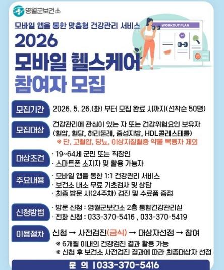 영월군보건소, 모바일헬스케어사업 운영
