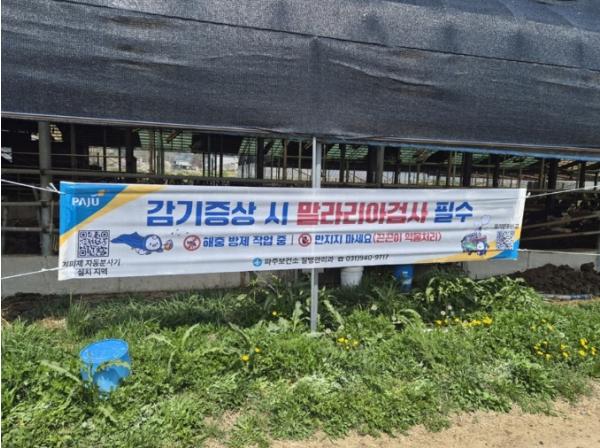 파주시, '모기 잡는 현수막'으로 말라리아 예방… 홍보·방역 '일석이조'