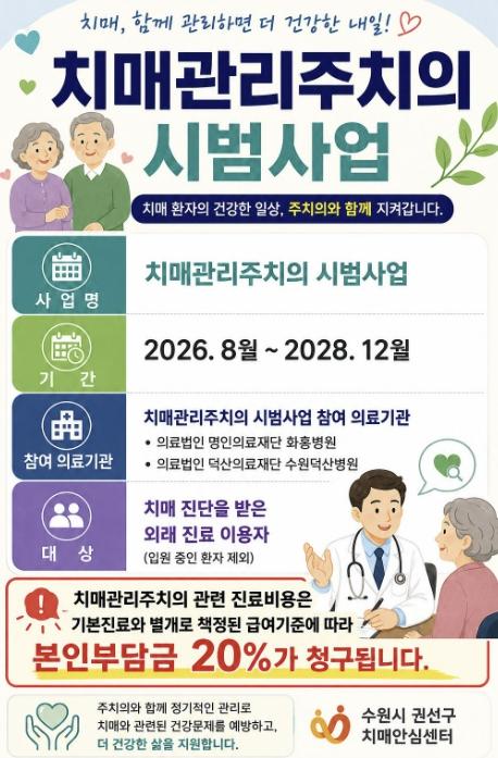 수원시 권선구보건소, '치매관리주치의 시범사업' 운영