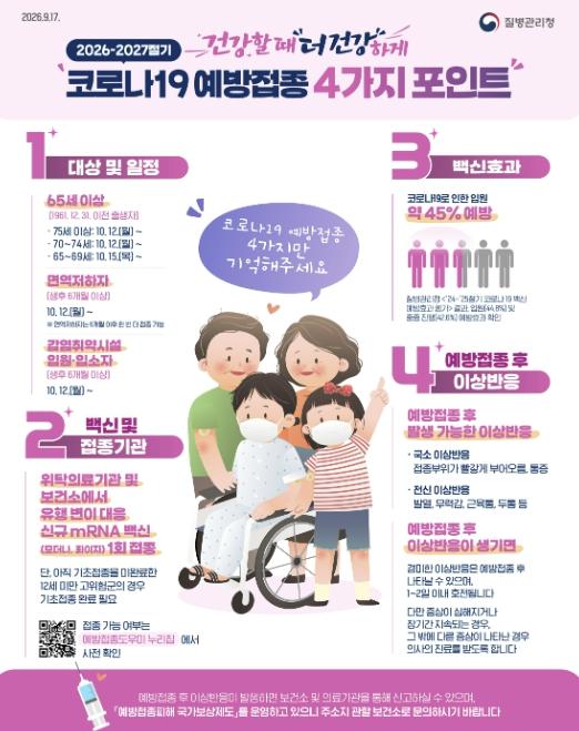 천안시, 12일부터 코로나19 예방접종… '독감과 함께 접종하세요'